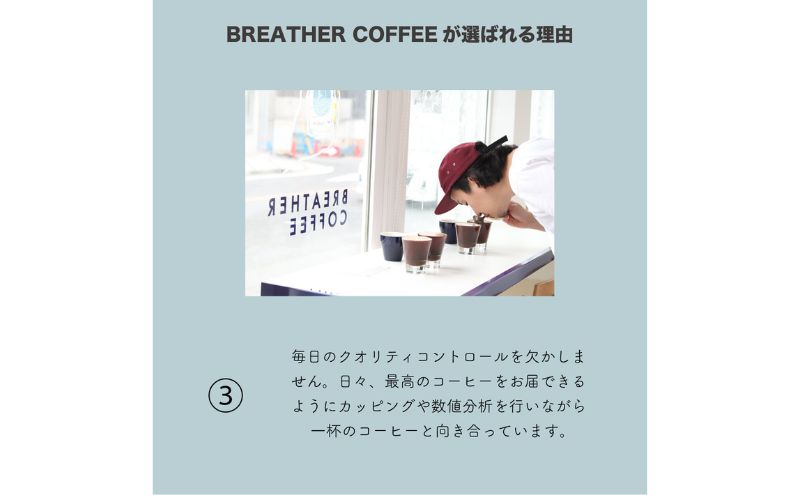 BREATHER COFFEE 珈琲飲み比べセット100g x 3袋 挽き方選択可 コーヒー 豆 極細引き エスプレッソ用 中粗挽き ペーパードリップ用 スペシャリティコーヒー（お豆のまま）