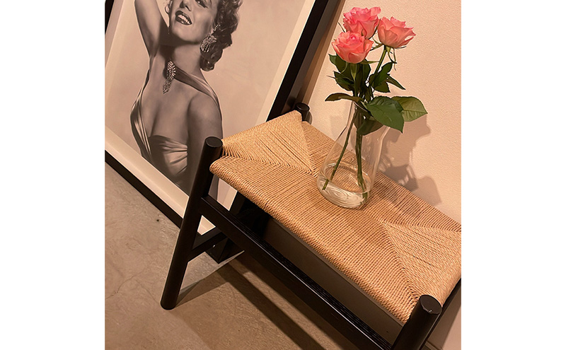 ペーパーコードスツール（ブラック）【ナチュラル】