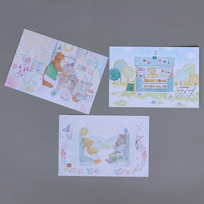 絵本作家おまたたかこ「くまのヨーキィさんとちいさなむら」ギフトセット