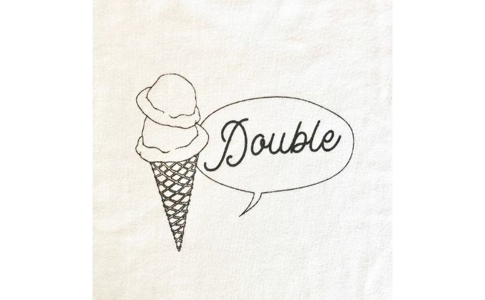 2人兄弟姉妹でおそろい/アイスクリーム Sigle×Double プリント/ Tシャツ2枚組ギフトセット【出産祝い・誕生日・ギフト・プレゼント】（80cm×120cm）