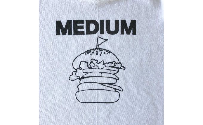 3人兄弟姉妹でおそろい/ハンバーガー SMALL×MEDIUM×BIG プリント/ Tシャツ3枚組ギフトセット【出産祝い・誕生日・ギフト・プレゼント】（80cm×110cm×140cm）