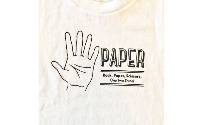 3人兄弟姉妹でおそろい/じゃんけん ROCK×PAPER×SCISSORS プリント/ Tシャツ3枚組ギフトセット【出産祝い・誕生日・ギフト・プレゼント】（80cm×90cm×130cm）