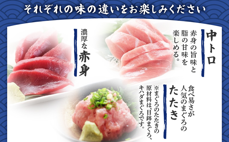 特選本まぐろ 中トロ赤身＋たたきセット　M006-013