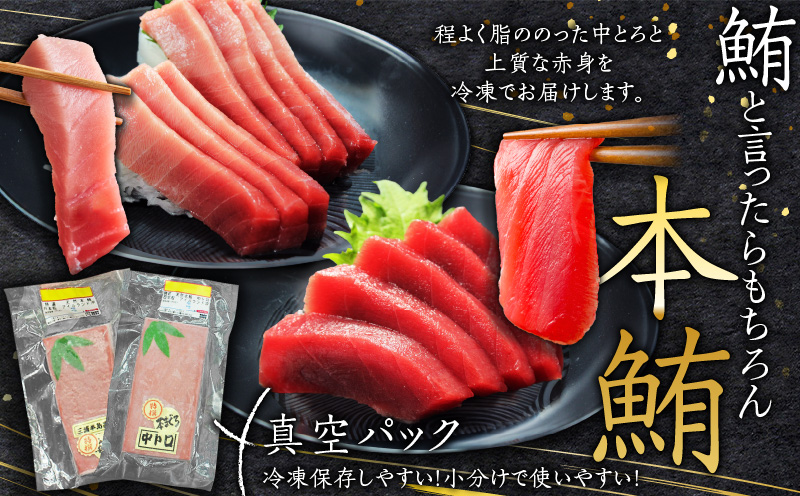 極上品 天然本鮪中とろ3柵・赤身3柵　M007-008-02