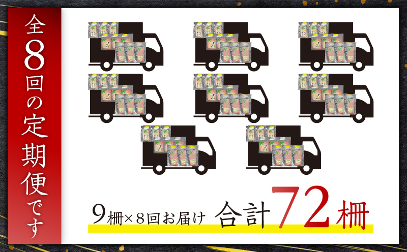 【全8回定期便】極上品天然本鮪大とろ3柵・中とろ3柵・赤身3柵　M007-T04