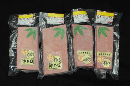 天然本鮪中とろ2柵・赤身2柵　M007-008-01