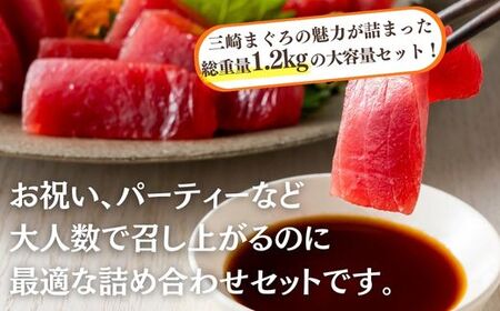 【お箸が止まらない】天然目鉢まぐろ1.2kg（大トロ400g、中トロ400g、赤身400g）　M020-026-02