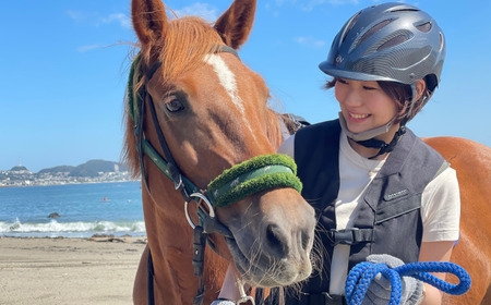 馬と風光明媚な三浦の街と海岸で過ごす 馬に乗って三浦をお散歩 ～海岸外乗120分～　M106-001