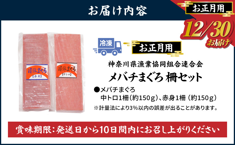 お正月用 メバチ鮪 柵セット（神奈川県漁連）　M077-006-02