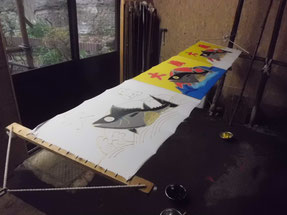 ミニ大漁旗の染物体験（1名様分） 手ぬぐい1枚お土産付　M008-001