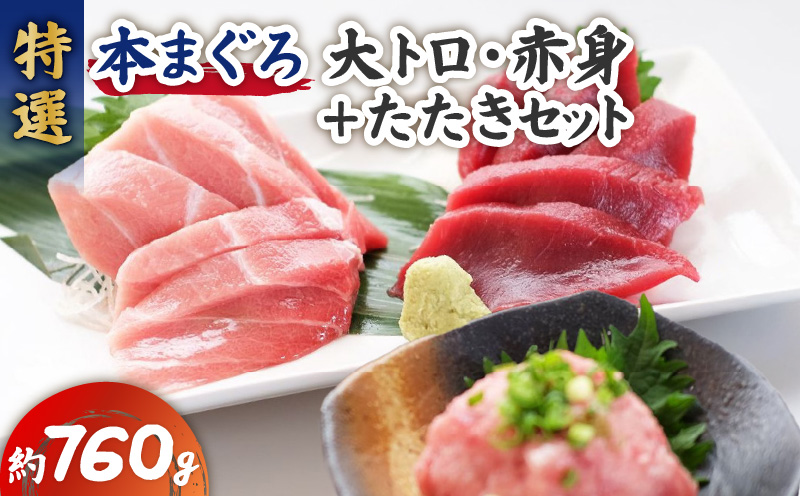 特選本まぐろ 大トロ赤身＋たたきセット　M006-007