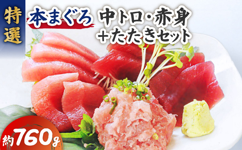 特選本まぐろ 中トロ赤身＋たたきセット　M006-013