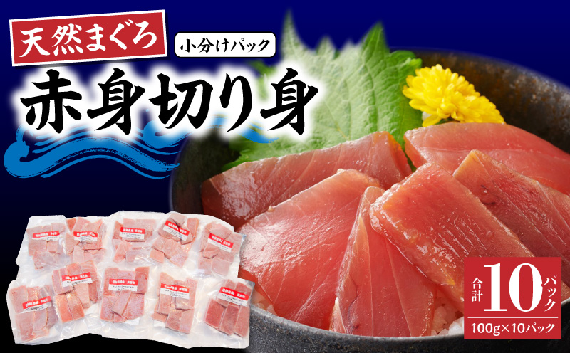 【神奈川県漁連】＜小分けパックで使いやすい＞切れてる天然マグロ 100g×10パック　M077-005