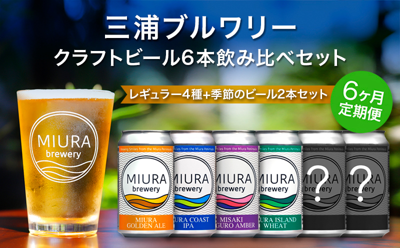【全6回定期便】【三浦ブルワリー】クラフトビール定番4本と季節のビール2本飲み比べセット　M110-T05