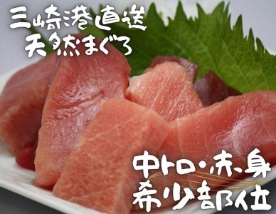 【三崎港直送】天然マグロお刺身セット（中トロ赤身・希少部位）　M005-035