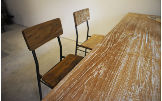 gleam カヌーの古材鉄脚チェア(kanoナチュラル)