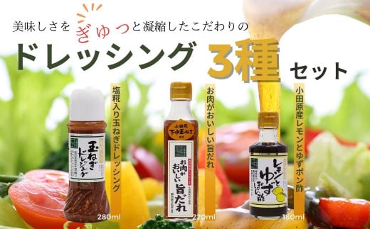 地元食材をふんだんに使用したドレッシング３種セット