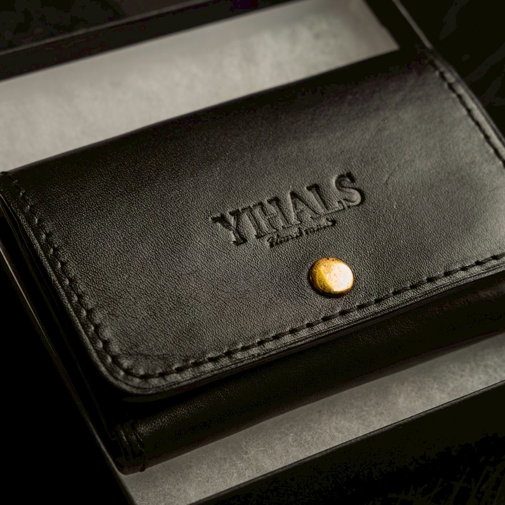 YIHALS ハンドメイド 牛革 名刺入れ ダークブラウン《靴屋が手掛ける革製品》｜イハレス レザー 革小物 [0657]