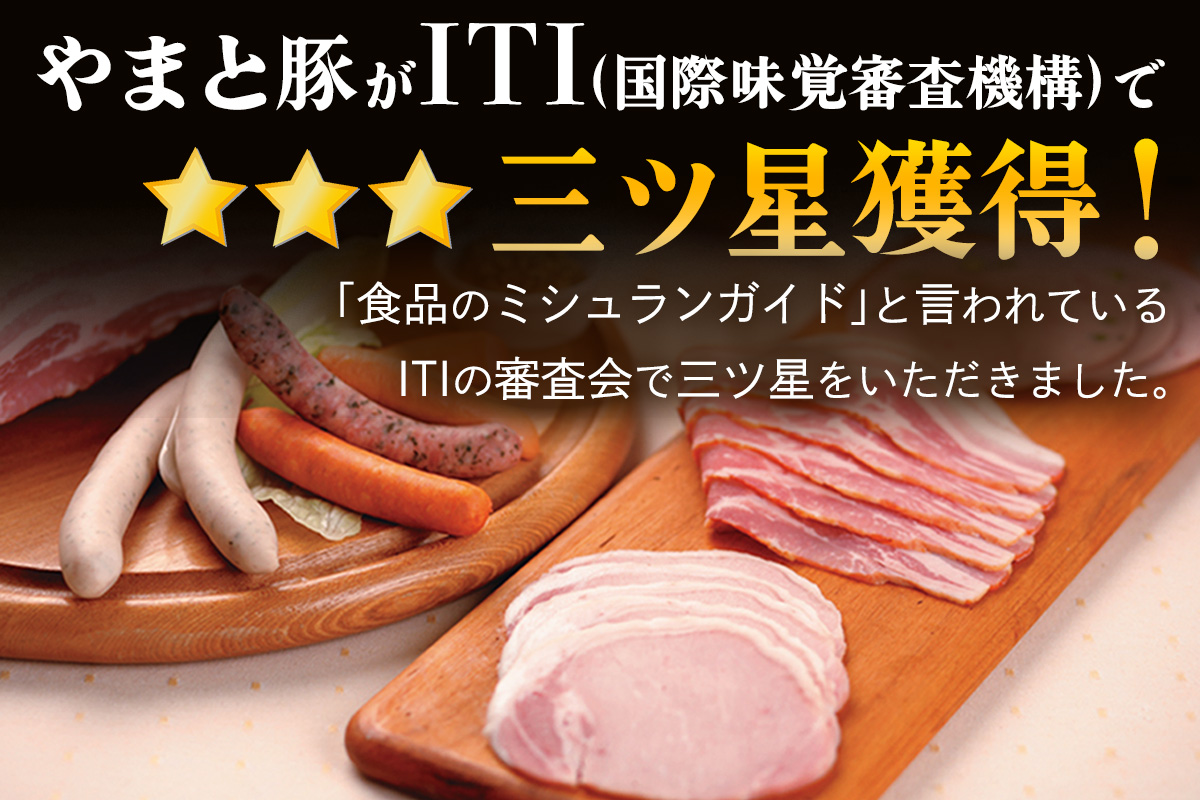 フリーデン やまと豚 おいしい朝食セット｜ロースハム ベーコン ソーセージ スライス ウインナー ポークウインナー あらびきウインナー サラダ用 詰め合わせ [0364]