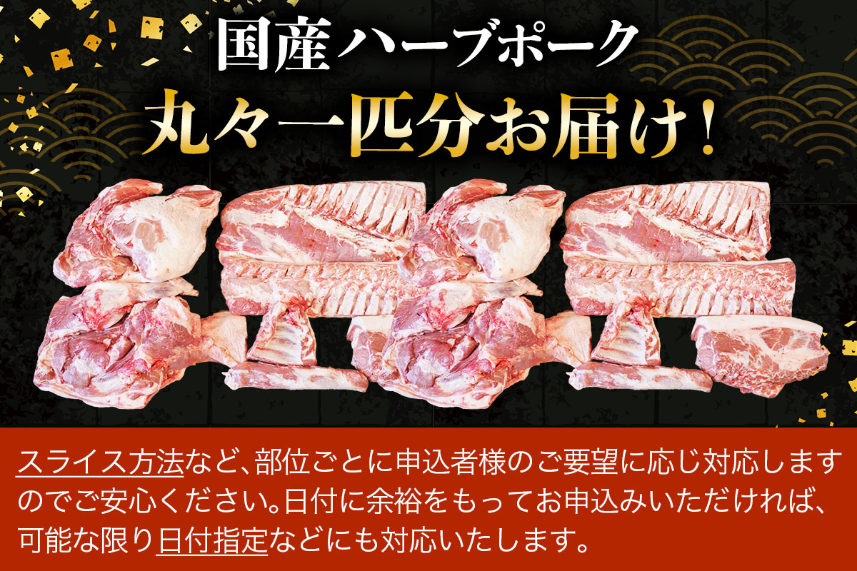 [限定] ハーブで育った絶品ポーク 1匹分 まるごとお届け！｜神奈川県 ギフト 贈りもの プレゼント 人気 お土産 正月 肉の日 おかず 豚肉 [0729]