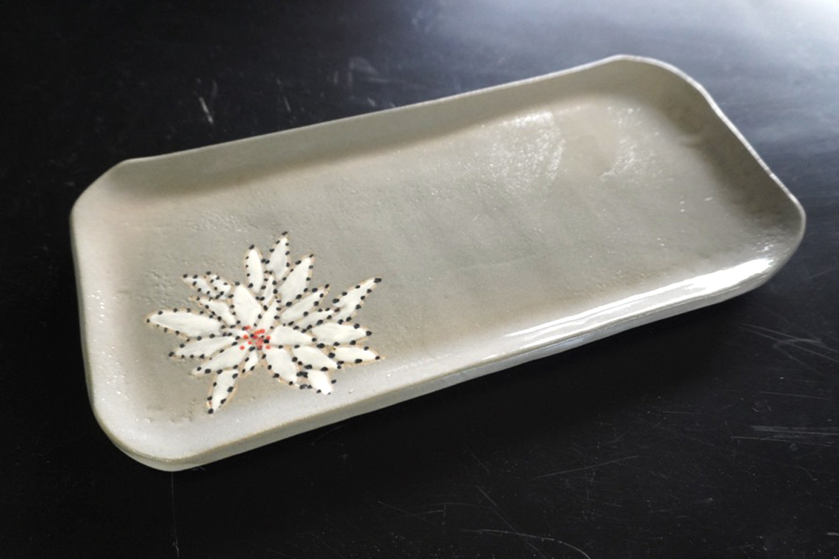 源太夫窯 和食器『長皿』2枚 [グレー]｜食器 お皿 源太夫窯 げんだゆうがま 村山恵子 陶芸品 陶芸作品 陶芸 作家 作品 窯元 [0939]
