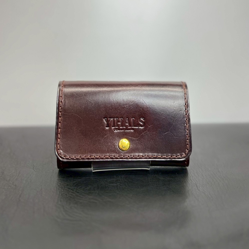 YIHALS ハンドメイド 牛革 名刺入れ ダークブラウン《靴屋が手掛ける革製品》｜イハレス レザー 革小物 [0657]