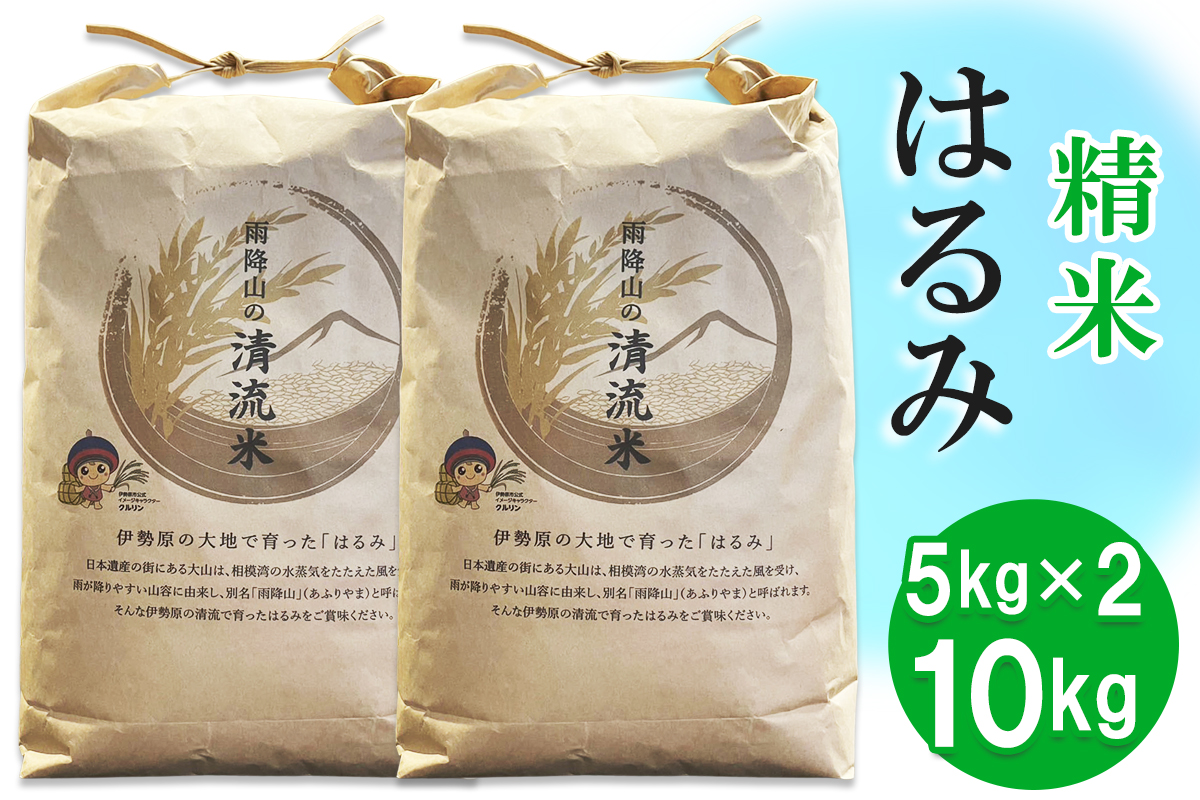 新米 令和7年産 伊勢原の米「はるみ」10kg (5kg×2袋) 精米済｜米 お米 伊勢原 はるみ 精米 いせはらVILLAGE [0716]