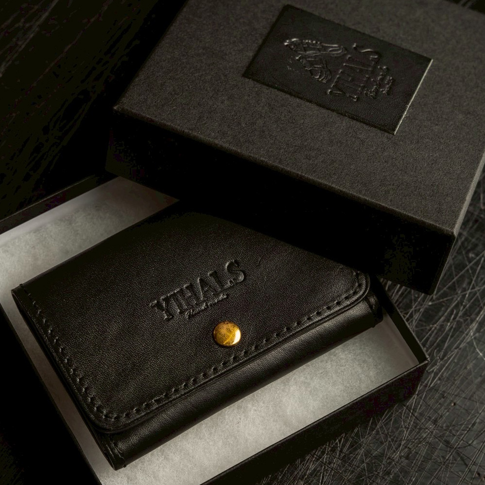 YIHALS ハンドメイド 牛革 名刺入れ ダークブラウン《靴屋が手掛ける革製品》｜イハレス レザー 革小物 [0657]