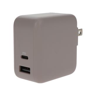 MOTTERU(モッテル) Power Delivery65W対応 USB Type-C×1ポート、USB Type-A×1ポート 合計最大63W AC充電器 MOT-ACPD65WU1 ラテグレージ