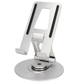 えび～にゃ印刷モデル　13インチまでのスマートフォン・タブレットに対応　360度回転式スタンド １年保証（MOT-SPSTD12）MOTTERU シルバー