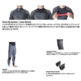 ウエットスーツ CYBER 5/3mm起毛　 CHEST-ZIP フルスーツ WINTER仕様 MLサイズ