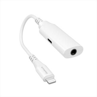 Owltech Audio＋充電 充電用Lightningポート付き Lightning to 3.5mmミニジャック 変換ケーブル OWL-CBLTF35LT02-WH オウルテック