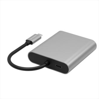 Owltech USB3.2 Gen1対応 PD100W給電ポート付き USBハブ 4 in 1 USB Type-C to マルチポートアダプター OWL-DS3181-SV オウルテック