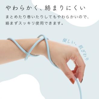 MOTTERU(モッテル) しなやかで絡まない シリコンケーブル 充電 データ転送対応 Apple MFi認証品 USB-A to Lightning 1m 全8色 2年保証（MOT-SCBALG100）パウダーブルー 【 神奈川県 海老名市 スマホケーブル 充電ケーブル タイプA ライトニング ガジェット】