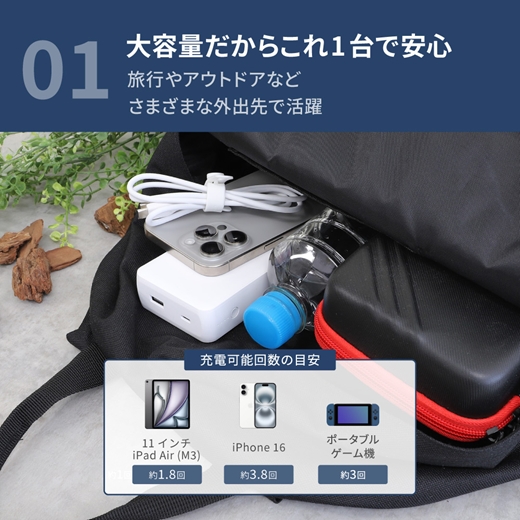 Owltech 20000mAh 最大PD30W対応 USB Type-C入出力／USB Type-A出力 モバイルバッテリー OWL-LPB20016-WH ホワイト 【 ガジェット 海老名市 】