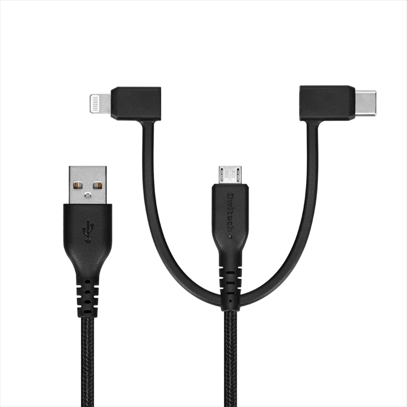 Owltech(オウルテック) 断線に強く柔らかい 3 in 1ケーブル 2m ブラック OWL-CBA4MLC20-BK 【 ケーブル 家電 神奈川県 海老名市 】