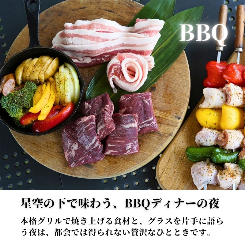 本格BBQ＆温浴が楽しめる！海老名手ぶらキャンプ体験（テント泊・BBQ・温浴付き）2名様プラン【 チケット 神奈川県 海老名市 】