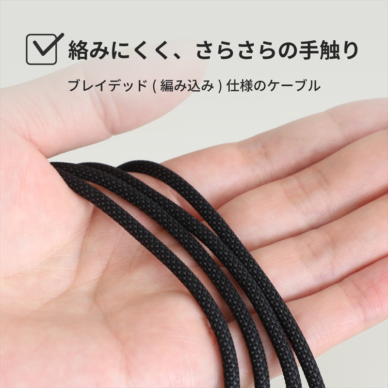 Owltech(オウルテック) 耐屈曲1万回 急速充電2.4A充電／データ転送 USB Type-A to Lightning ブレイデッドケーブル 1.2m OWL-CBN1AL12-WH ホワイト【 神奈川県 海老名市 】