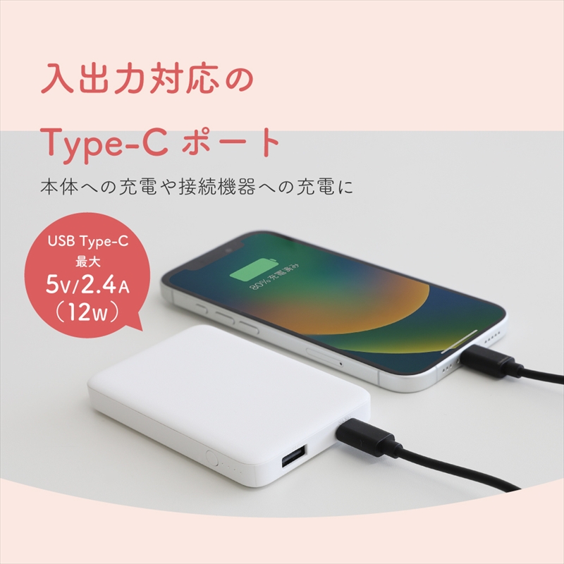 Owltech(オウルテック) 5000mAh 最大12W入出力対応 USB Type-C入出力／USB Type-A出力 モバイルバッテリー OWL-LPB5028-BK ブラック【 神奈川県 海老名市 】