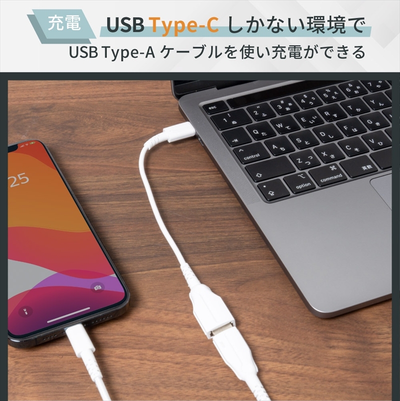 Owltech(オウルテック) Type-Cポート(メス)をType-Aポート(メス)にお手軽変換 USB Type-C to USB Type-A変換ケーブル OWL-CBCMAF2-WH