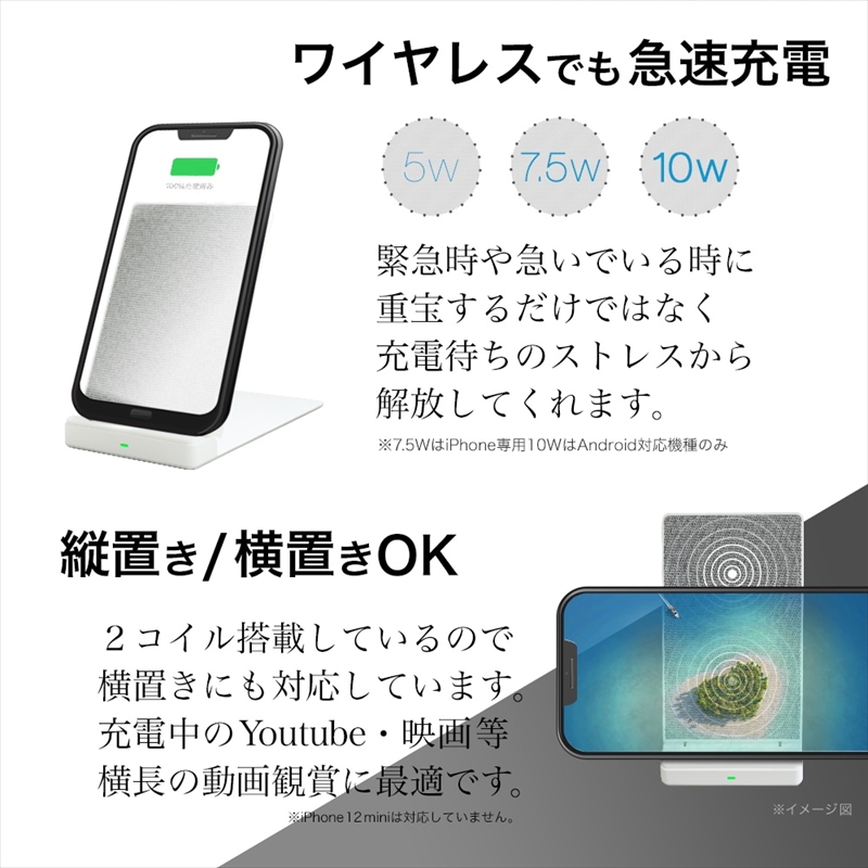 Owltech(オウルテック) スマホとiPhoneを置くだけで急速充電 Quick Charge2.0対応 Qiワイヤレス充電器 OWL-QI10W05-BK