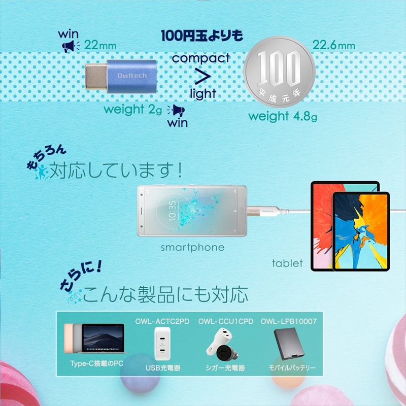 Owltech(オウルテック) microUSBをUSB Type-Cに変換できる メタル調Type-C変換アダプタ OWL-ADCMFM-CG シャンパンゴールド