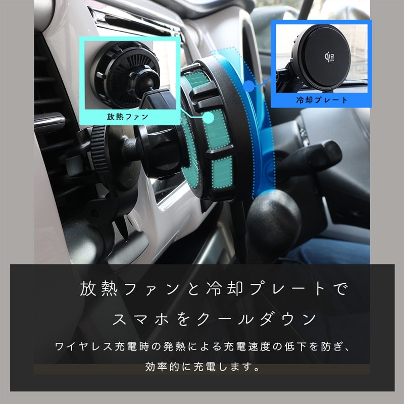 MOTTERU(モッテル) マグネット式 ワイヤレス充電器 LEDなし 車載 Qi2 MagSafe対応 シリコンケーブル付属 全1色 1年保証(MOT-QI25WCH02-BK)ブラック【 充電器 神奈川県 海老名市 】