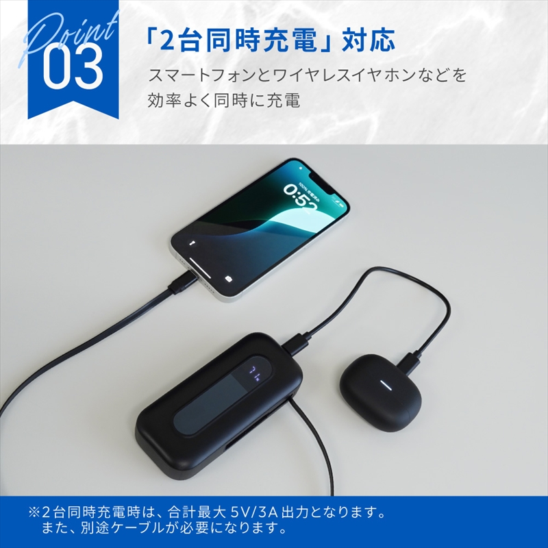 Owltech 巻き取り式ケーブル内蔵 10000mAh 最大PD20W対応 USB Type-C入出力 モバイルバッテリー OWL-LPB10021CR-BK【 ガジェット 神奈川県 海老名市 】