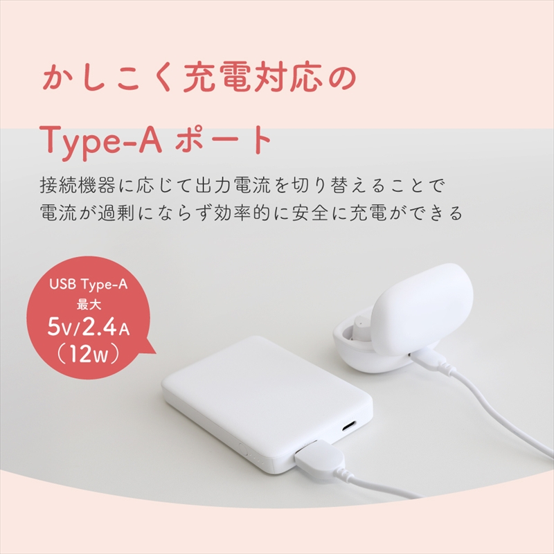 Owltech(オウルテック) 5000mAh 最大12W入出力対応 USB Type-C入出力／USB Type-A出力 モバイルバッテリー OWL-LPB5028-WH ホワイト【 神奈川県 海老名市 】