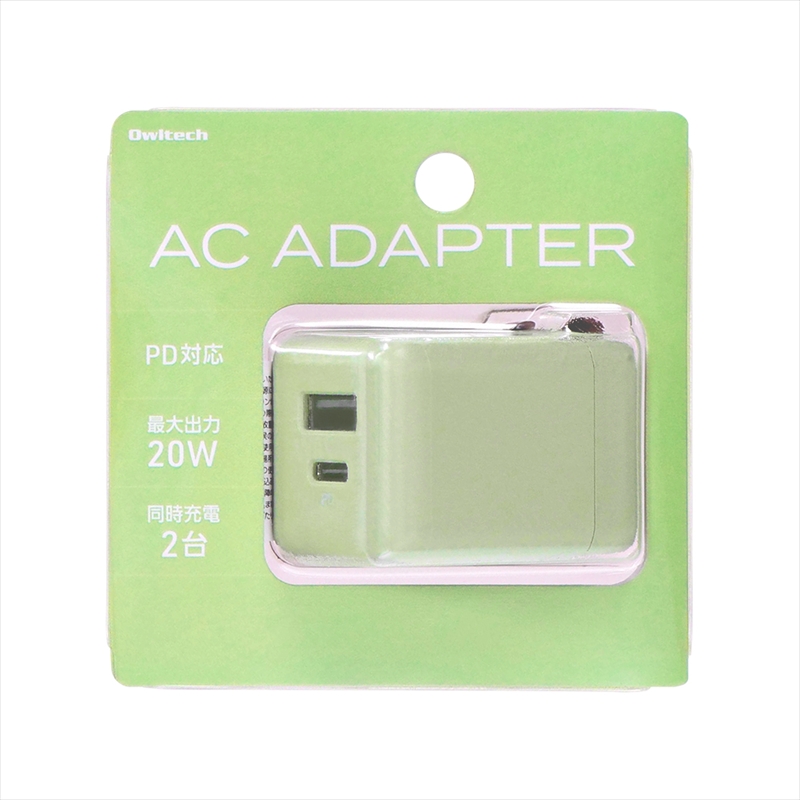 Owltech(オウルテック)PowerDelivery20Wで超速充電可能 きらきら可愛いピスタチオ OWL-APD20A1C1R-PS 【 AC充電器 家電 神奈川県 海老名市 】