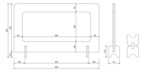 枠が紙製の環境にやさしいパーテーション Dパーテーション（白）２枚