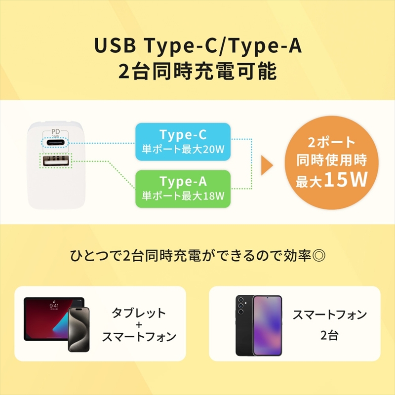 Owltech(オウルテック) 最大PD20W出力 USB Type-C×1 USB Type-A×1 AC充電器　ブラック OWL-APD20C1A1-RBK【 充電器 神奈川県 海老名市 】