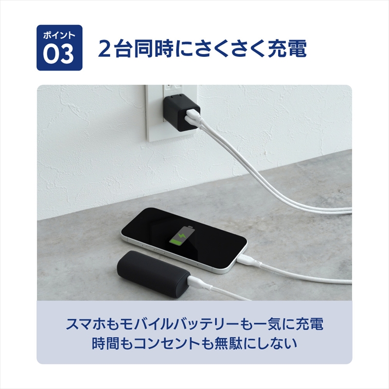 Owltech(オウルテック) 最大PD20W出力 GaN採用 USB Type-C×1 USB Type-A×1 AC充電器 OWL-APD20C1A1G-BK ブラック【 神奈川県 海老名市 】