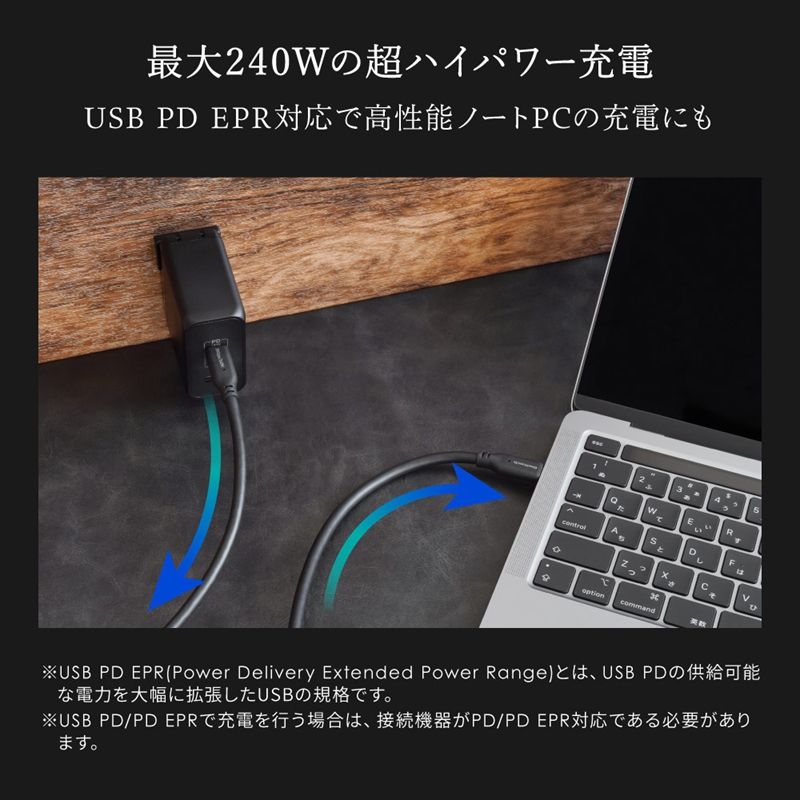 Owltech(オウルテック) 高速転送 最大20Gbps／PD240W充電 USB Type-C to USB Type-Cケーブル 2m  OWL-CB20G01CC20-BK ブラック【 神奈川県 海老名市 】